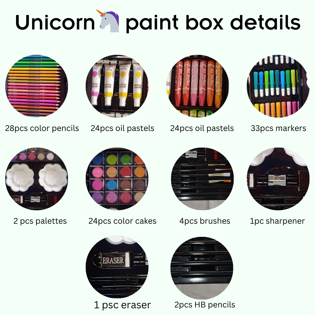 unicorn 145 pieces oil pastel watercolor